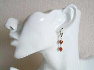 yzWG[EANZT[ Vo[COGunj[lC`[Ao[XtBAg[[925 orecchini argento ogni 2 miele natura ambra sfera rimorchio 2,2 g