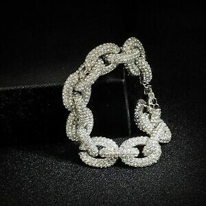 yzWG[EANZT[ Vo[uXbgW[W[pFNX^NXgEFfBObracciale argento maglia pave cristallo class retro matrimonio ct6