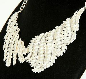 yzWG[EANZT[ xg_Rg[i[tJ[zCgNX^lbNXNAroberto da rfm cortona foglia colletto collana cristalli bianco amp; clear 1412