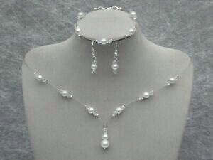 【送料無料】ジュエリー・アクセサリー ブライドメイドパールネックレスブレスレットイヤリングセットdainty collana di perle bracciale amp; orecchini set per le donne damigelle matrimonio 11a