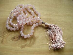 yzWG[EANZT[ }KXs`ANH[c[Y`Nn[gr[Yspirituale quarzo rosa chakra cuore 108 perline 38 lungo mala meditazione yoga