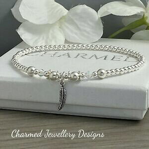 �y���������z�W���G���[�E�A�N�Z�T���[ �V���o�[�X�^�[�����O�X�g���b�`�{�[���p�[���A���N���b�g�A���N���u���X���b�g�t�F�U�[�`���[��argento sterling stretch ball perlina cavigliera caviglia braccial