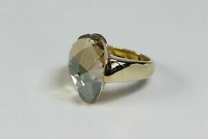 yzWG[EANZT[ XtXL[S[hJ[ONX^eBAhbvTCYswarovski gold coloured ring with large crystal teardrop size n