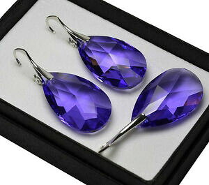 yzWG[EANZT[ XtXL[NX^hbvz[Vo[COZbgenorme 925 orecchini argentoset realizzato con cristalli swarovski 28mm pera goccia