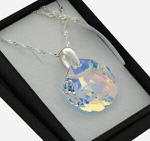 yzWG[EANZT[ XtXL[NX^XeOVo[lbNXVF925 steling argento collana realizzata con cristalli swarovski * crystal ab * shell