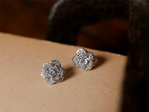 yzWG[EANZT[ COm~[YbLS[horecchini pulci piccolo fiore rosa placcato oro cz matrimonio g6 100