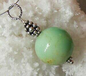 yzWG[EANZT[ Ai`EhO[N\vVIX^[OVo[y_graro grande rotondo naturale verde crisoprasio 925 pendente argento sterling