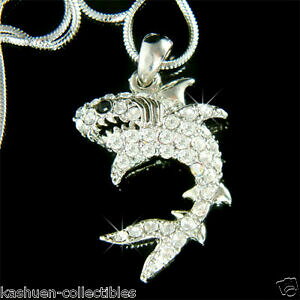 yzWG[EANZT[ V[NCXtXL[NX^I[Vr[`t@Eimandibole ~ bianco shark ~ in swarovski cristallo oceano spiaggia fauna