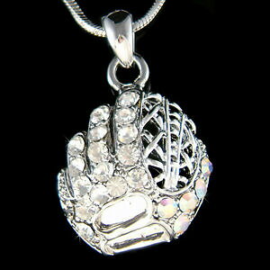 yzWG[EANZT[ O[uCXtXL[NX^\tg{[~beO[uX|[clbNXbaseball guanti in swarovski cristallo softball mitten guanti sport collana