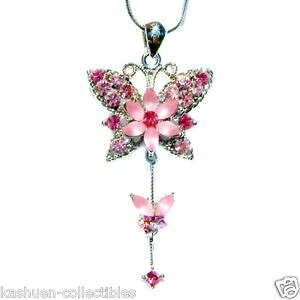 yzWG[EANZT[ XtXL[NX^EFfBOlbNXy_glbNXsNo^tCt[rosa farfalla fiore in swarovski cristallo sposa matrimonio collan