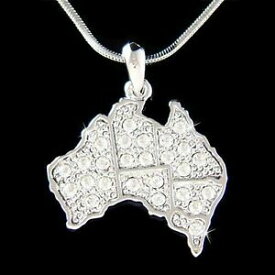 【送料無料】ジュエリー・アクセサリー オーストラリアスワロフスキーオージークリスタルオージーネックレスaustralia mappa ~ in swarovski cristallo aussie australiano souvenir collana