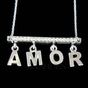 yzWG[EANZT[ o[?XtXL[XyCNX^XyCo^Cf[lbNXbarretta ~ amor in swarovski cristallo spagnolo spagna valentines giorno collana