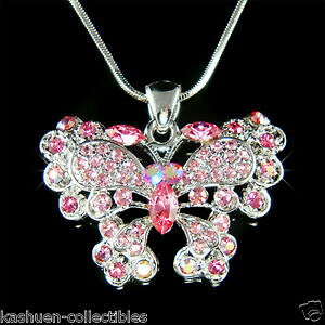 yzWG[EANZT[ o^tCsN?CXtXL[NX^EFfBOlbNXNX}Xy_grosa farfalla ~ in swarovski cristallo sposa matrimonio collana ciondol