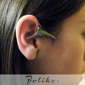 yzWG[EANZT[ WRI[NC[JtCOVo[^gD[joliko ohrklemme ear cuff orecchino pesce marlin a pesca tatuaggio argento antico a destra