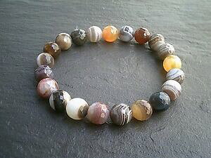 yzWG[EANZT[ Yi`WFXg[r[YGXeBbNuXbg{ciAK^womens mens natural gemstone beads braccialetto elastico 10mm botswana agata uk