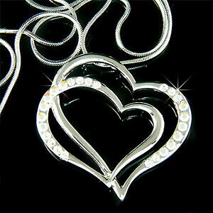 yzWG[EANZT[ _un[gCXtXL[NX^uChEFfBOo^ClbNXdoppio cuore in swarovski cristallo sposa matrimonio valentine love collana