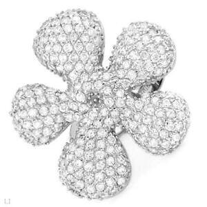 yzWG[EANZT[ X^[OVo[t[O925 argento sterling 510 ctw cz fiore dichiarazione anello, n 12725