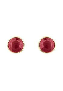 yzWG[EANZT[ Ehbh~fBAT[NX^bhi`K[lbgCG[S[hCOround red medium circle stud natural garnet gemstone gift yellow gold ea