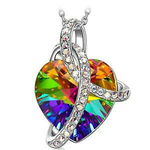 yzWG[EANZT[ llbNXn[gy_gj renee collane per le donne, ciondolo a forma di cuore, con cristalli colorati da