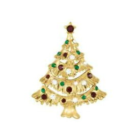 【送料無料】ジュエリー・アクセサリー ジュエルトーンクリスタルゴールドトーンクリスマスツリーブローチwishing on a star jewel tone crystal gold tone christmas tree brooch
