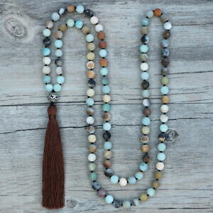 yzWG[EANZT[ O^bZA}]}bglbNXr[Y{[z[r[YO[lungo nappa matte amazzonite giada collana di perline boho perline verde gemstone