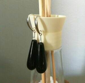 �y���������z�W���G���[�E�A�N�Z�T���[ �~�i�X�A���W�F���g�X�^�[�����O�i�`�����������O�I�����b�N�X�h���b�v�C�������O�u���b�N�Z�[��minas argento sterling 30mm naturale orecchini a goccia onice lung