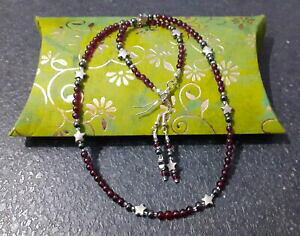 yzWG[EANZT[ nhChK[lbgq[eCOZbggranato fatto a mano e heamtite neclace e orecchini set