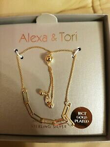 yzWG[EANZT[ ANTgVo[X^[OS[hbLuXbgalexa amp; tori argento sterling bracciale placcato oro 18ct