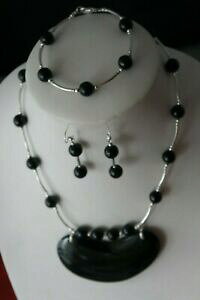yzWG[EANZT[ uXbglbNXCOZbgO{bNXy_gbella collana braccialetto orecchini set con onyx 14 pollici di lunghezza ciondolo box