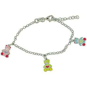 yzWG[EANZT[ gbNK[YVo[X^[O}`J[efBxA`[uXbgtoc ragazze argento sterling multicolore orsacchiotto charm bracciale 5525cm