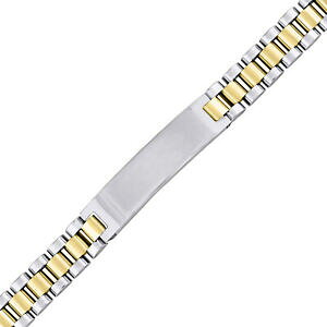 �y���������z�W���G���[�E�A�N�Z�T���[ �c�[�g�������Y�X�`�[�����b�L�u���X���b�g�����N�Xacciaio da uomo bicolore engraveable 10mm id bracciale ipg placcato links 203cm