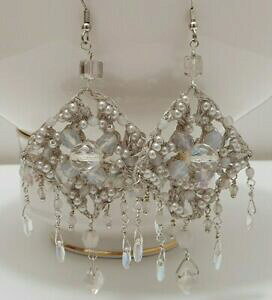 yzWG[EANZT[ NX^XtXL[`FRr[Y{zA[fRnhChEFfBOCOcristalli swarovski ceco perline uncinetto boho art deco orecchini da sposa