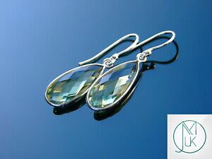 yzWG[EANZT[ WF}AWXgi`O[Vo[X^[ONH[cCOq[Ogemma ametista verde naturale 925 argento sterling orecchini di quarzo heal