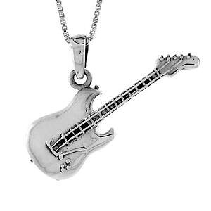 yzWG[EANZT[ X^[OVo[y_gM^[y_gC^AP[Xargento sterling ciondolo chitarraciondolo, 18 italiano astuccio