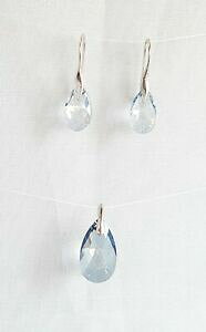 yzWG[EANZT[ GgXtXL[Tt@CAV}[Vo[COy_gorecchini e pendente con elementi swarovski sapphire shimmer e argento 925