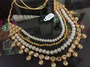 �y���������z�W���G���[�E�A�N�Z�T���[ �p�[�e�B�[�E�F�A�S�[���h�{���E�b�h�N���_���G�X�j�b�N�l�b�N���X�Z�b�gtradizionale festa indossare color oro bollywood sposa kundan etnico collana set