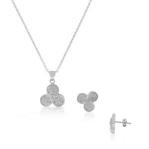 yzWG[EANZT[ Vo[X^[OzCggXyAgCOt[Yp[lbNXZbg925 argento sterling bianco trasparente cz orecchini fiori a perno co