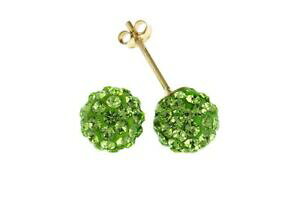 yzWG[EANZT[ S[hO[NX^{[X^bhCO9ct gold green crystal ball stud earrings