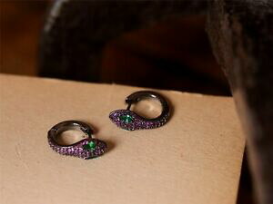 yzWG[EANZT[ NI[ubNCOS[hbLO[Xl[NO[Yorecchini creolo nero anello serpente verde placcato oro cz rosa g6 103 b