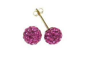 yzWG[EANZT[ S[hsNNX^{[X^bhCO9ct gold pink crystal ball stud earrings