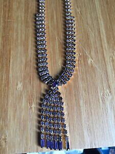 yzWG[EANZT[ S[hg[NX^AWXglbNXtWy_ggold tone, ametista color cristallo collana con pendente con frange