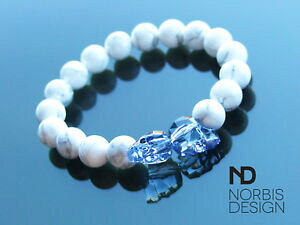 yzWG[EANZT[ XtXL[NX^nECgzCg}_uXJuXbgC`uomo bianco howlite doppio teschio braccialetto con cristalli swarovski 69 pollici e