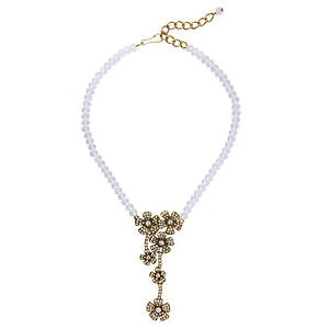 yzWG[EANZT[ S[hlbNXt[y_gpFgXyAgp[OXEFfBOcollana dorato pendente floreale pave perle trasparente vetro matrimonio