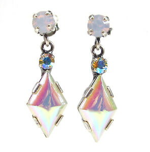 【送料無料】ジュエリー・アクセサリー ピンクロンバスシルバーゴージャスユニカットダングリングペンダントイヤリングsplendido unikat orecchini a perno pendenti barlume di bianco rosa rombo argento