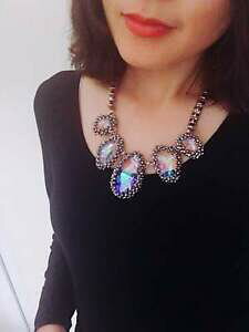 【送料無料】ジュエリー・アクセサリー ショートネックレスシルバークリスタルホワイトビッグドロップブリリアントウェディングcollana corto argentato cristallo bianco grandi goccia matrimonio brillante jx