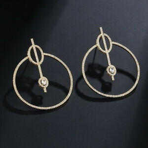 【送料無料】ジュエリー・アクセサリー ゴールドイヤリングメッキゴールドホワイトアールデコorecchini dorato cerchio grandi geometrica placcato oro cz bianco arte deco g6 7