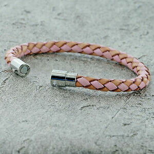 �y���������z�W���G���[�E�A�N�Z�T���[ �x�[�W���s���N�t�b�N�u���X���b�gbeige e rosa ragazze tessuta braccialetto pelle con un magnetico gancio twist