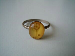 yzWG[EANZT[ Vo[OACVXANvecchio 835 anello argento essiccato fiori einschlus materiale acrilico 1,3 g