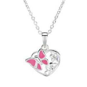 yzWG[EANZT[ W[tH[K[YVo[X^[Oo^tCsNlbNXn[gy_gjo for girls argento sterling rosa farfalla collana con pendente a cuore 356cm
