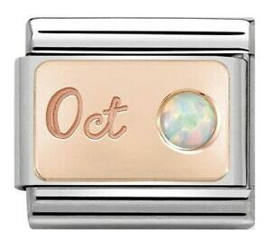 �y���������z�W���G���[�E�A�N�Z�T���[ �N���V�b�N���[�Y�S�[���h�z���C�g�I�p�[���`���[���m�~�l�[�g��nomination classic rose gold october white opal charm 43050810 rrp ��3500